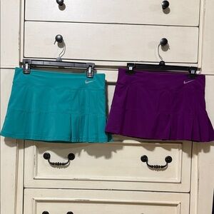 Nike Women's Athletic Tennis Skirts - Teal & Purple (2-Pack)